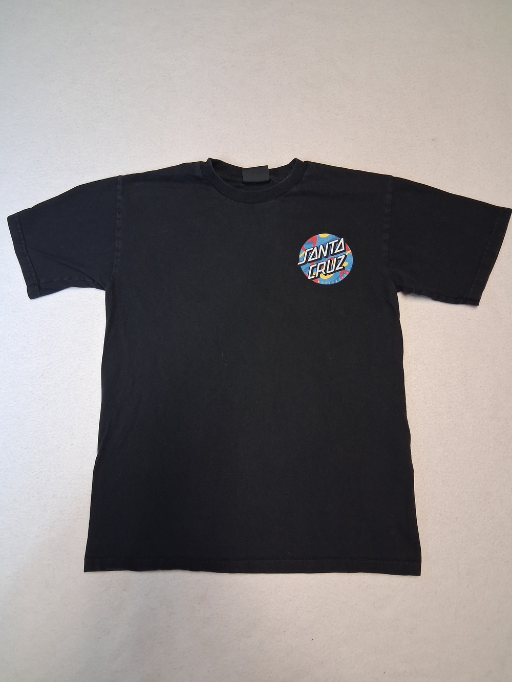 Santa Cruz Skateboards Black Tee with Multicolor Logo